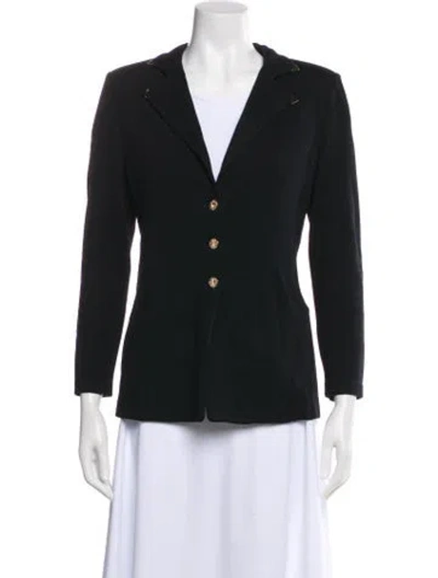 Pre-owned St John Wool Blazer In Black
