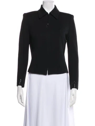 Pre-owned St John Wool Blazer In Black