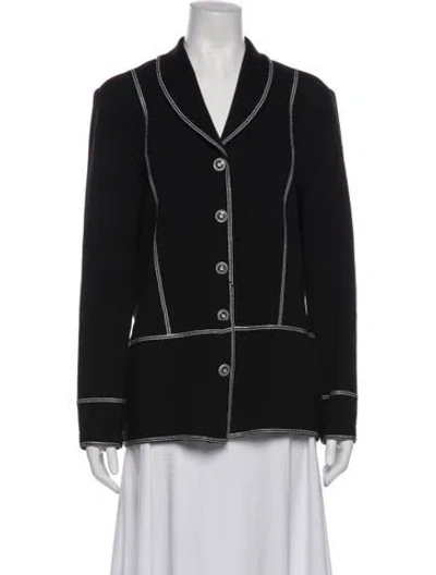 Pre-owned St John Wool Blazer In Black