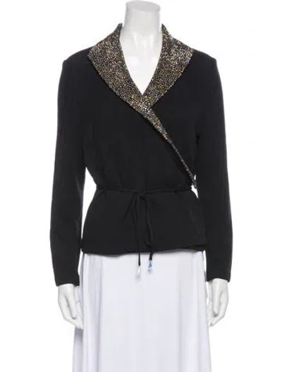 Pre-owned St John Wool Blazer In Black
