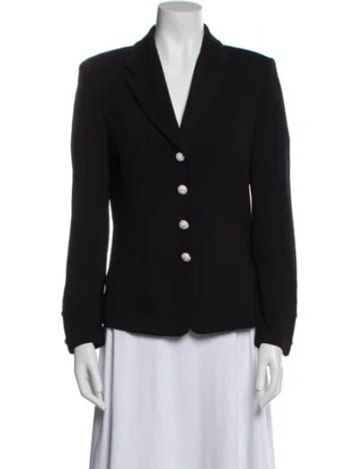 Pre-owned St John Wool Blazer In Black