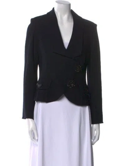 Pre-owned St John Wool Blazer In Black