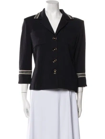Pre-owned St John Wool Blazer In Black