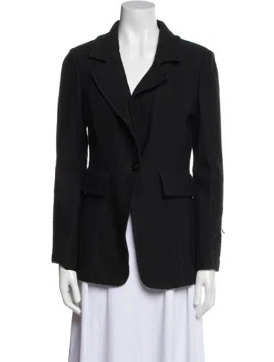 Pre-owned St John Wool Blazer In Black