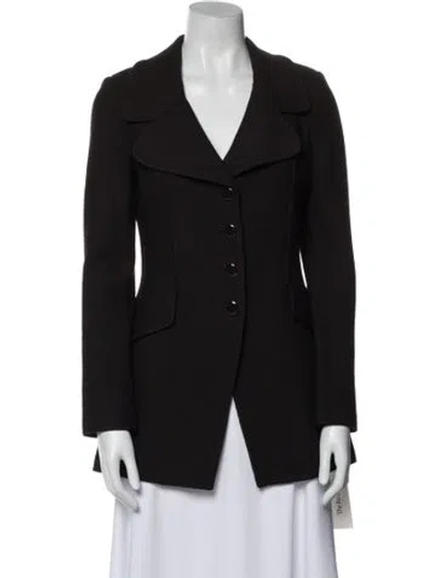 Pre-owned St John Wool Blazer In Black