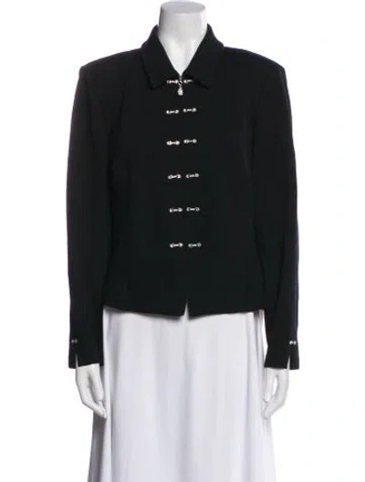 Pre-owned St John Wool Blazer In Black