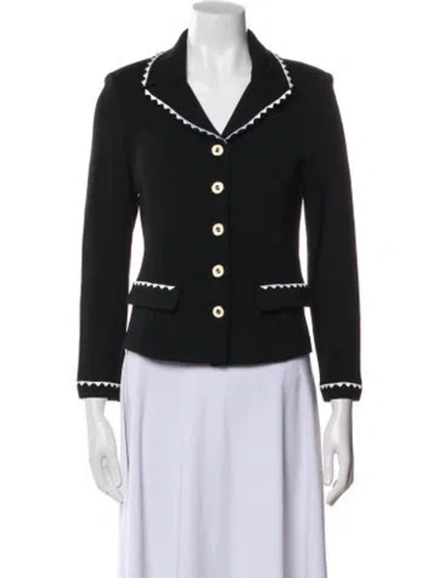 Pre-owned St John Wool Blazer In Black