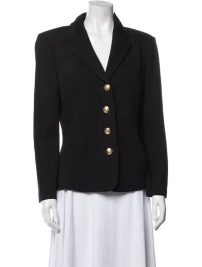 Pre-owned St John Wool Blazer In Black