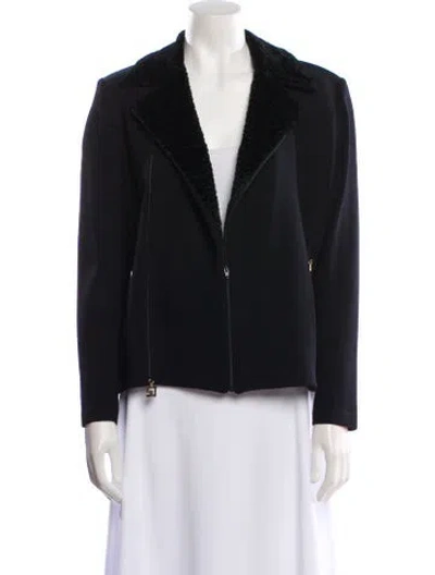 Pre-owned St John Wool Blazer In Black
