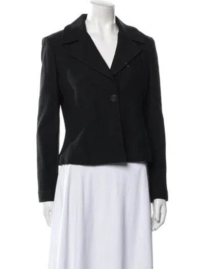 Pre-owned St John Wool Blazer In Black