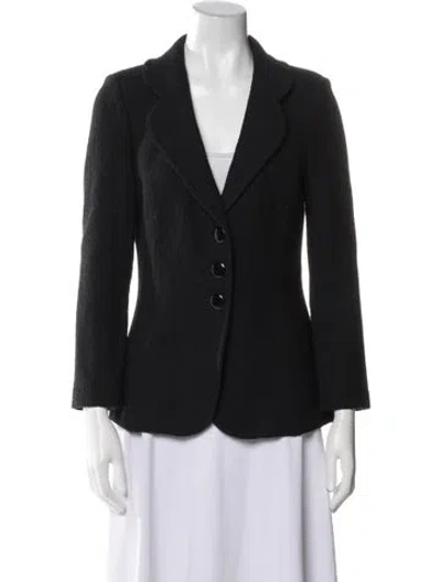 Pre-owned St John Wool Blazer In Black