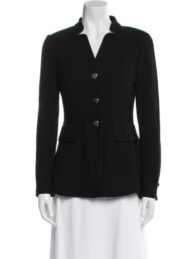 Pre-owned St John Wool Blazer In Black