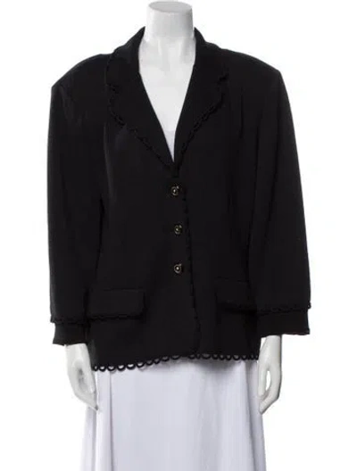 Pre-owned St John Wool Blazer In Black