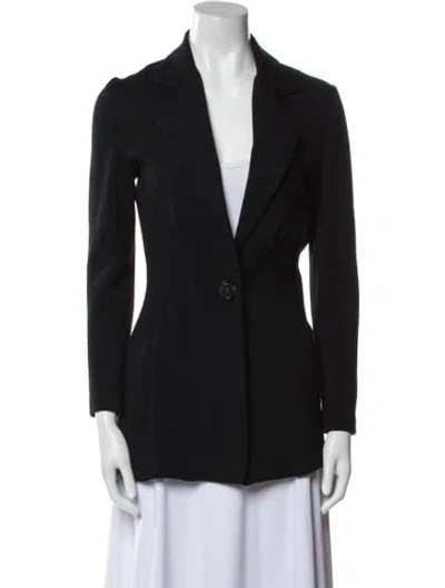 Pre-owned St John Wool Blazer In Black