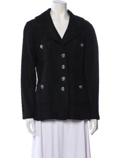 Pre-owned St John Wool Blazer In Black
