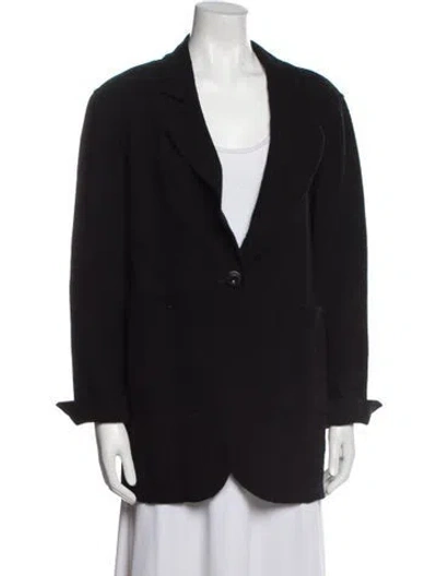 Pre-owned St John Wool Blazer In Black