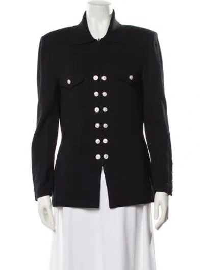 Pre-owned St John Wool Blazer In Black