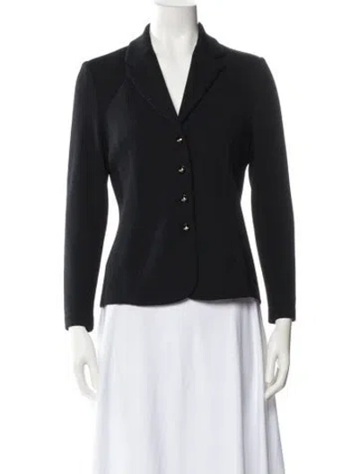 Pre-owned St John Wool Blazer In Black
