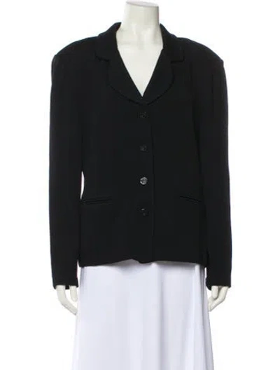 Pre-owned St John Wool Blazer In Black
