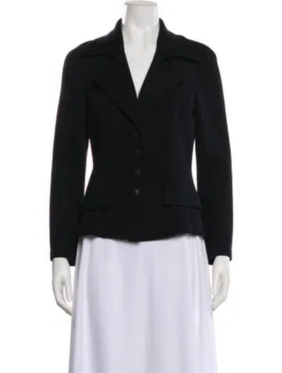 Pre-owned St John Wool Blazer In Black