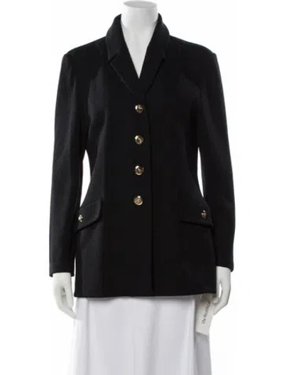 Pre-owned St John Wool Blazer In Black