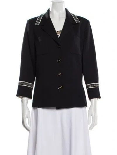 Pre-owned St John Wool Blazer In Black