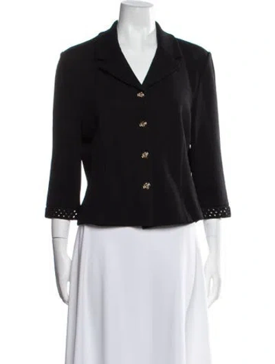 Pre-owned St John Wool Blazer In Black