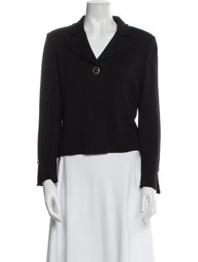 Pre-owned St John Wool Blazer In Black