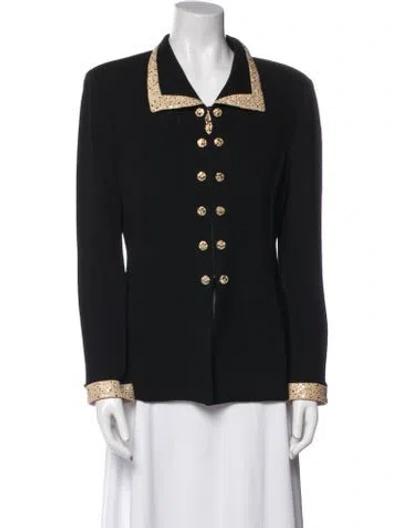 Pre-owned St John Wool Blazer In Black