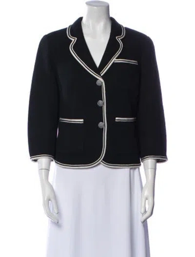 Pre-owned St John Wool Blazer In Black