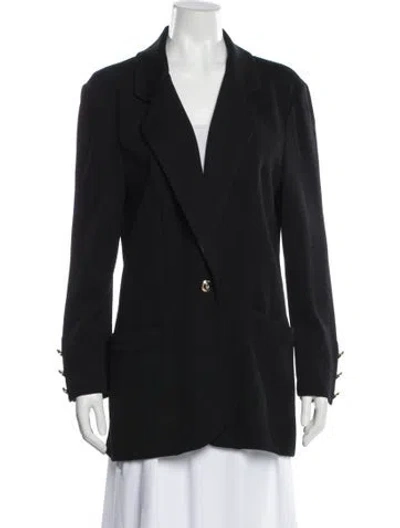 Pre-owned St John Wool Blazer In Black