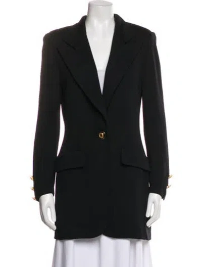 Pre-owned St John Wool Blazer In Black