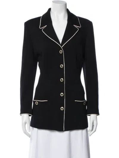Pre-owned St John Wool Blazer In Black
