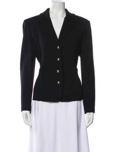Pre-owned St John Wool Blazer In Black