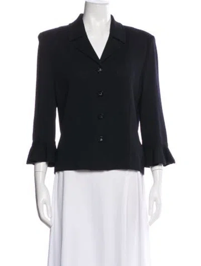 Pre-owned St John Wool Blazer In Black