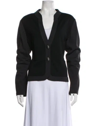 Pre-owned St John Wool Blazer In Black