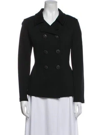 Pre-owned St John Wool Blazer In Black