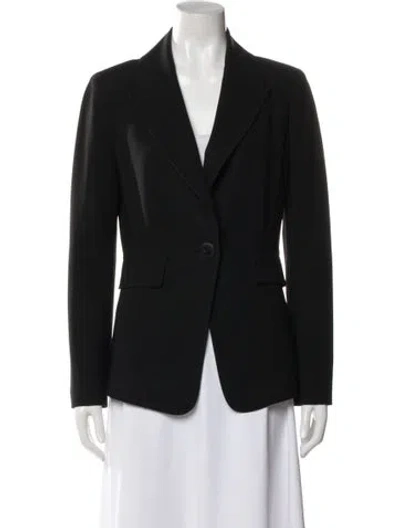 Pre-owned St John Wool Blazer In Black