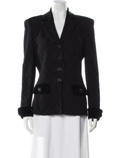 Pre-owned St John Wool Blazer In Black