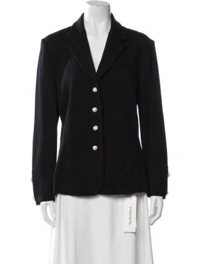 Pre-owned St John Wool Blazer In Black