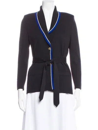 Pre-owned St John Wool Blazer In Black