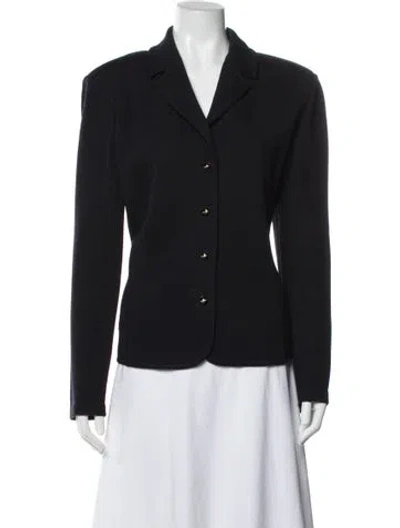 Pre-owned St John Wool Blazer In Black