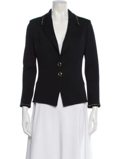 Pre-owned St John Wool Blazer In Black