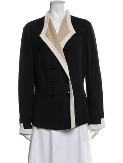 Pre-owned St John Wool Blazer In Black