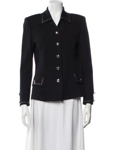Pre-owned St John Wool Blazer In Black