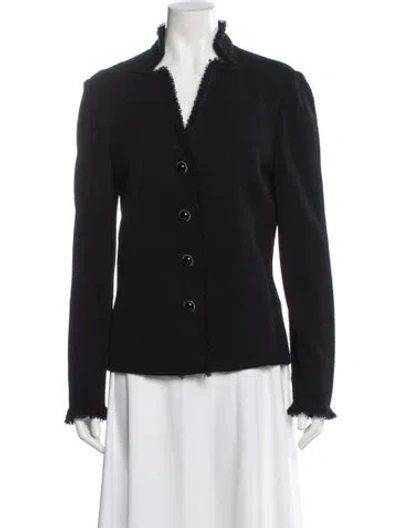 Pre-owned St John Wool Blazer In Black