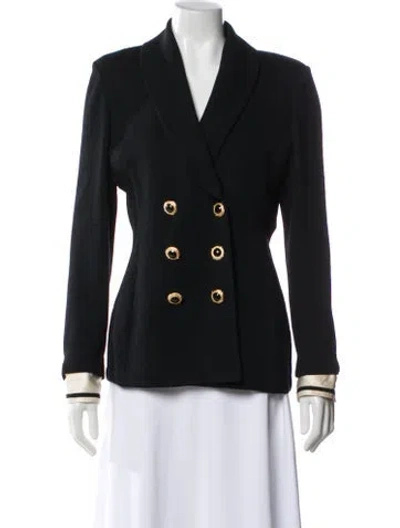 Pre-owned St John Wool Blazer In Black