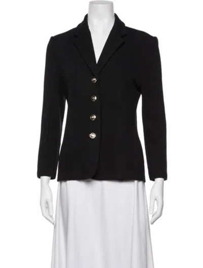 Pre-owned St John Wool Blazer In Black