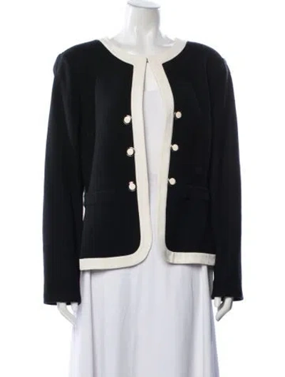 Pre-owned St John Wool Blazer In Black