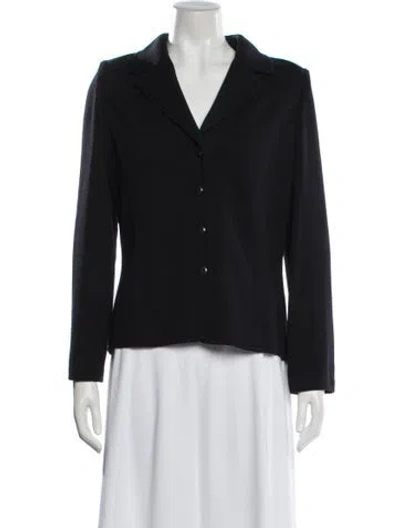 Pre-owned St John Wool Blazer In Black